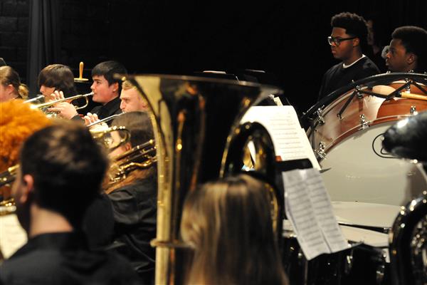 Students performing at the 2023-2024 All County Band Concert